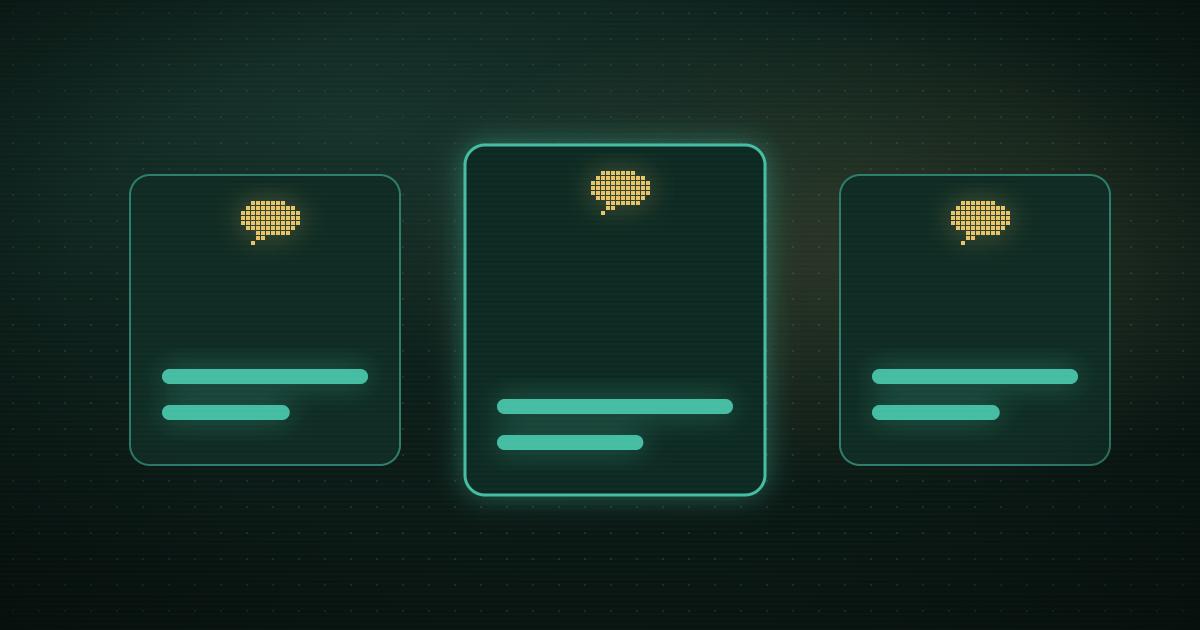 Pixel art of a glowing support inbox splitting messages into two sorted piles on a dark navy background