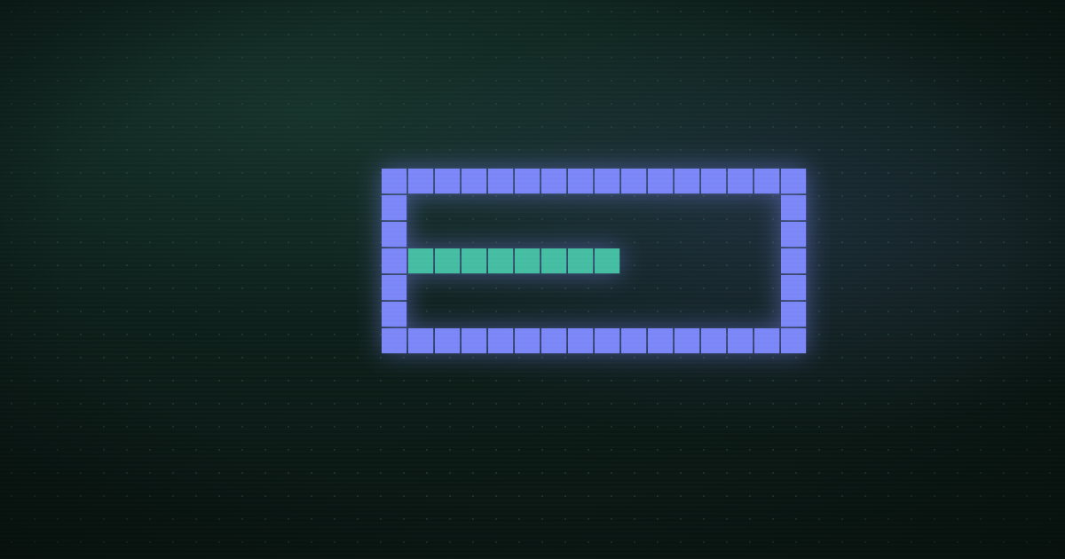 Pixel art of a purple card with a glowing teal progress bar